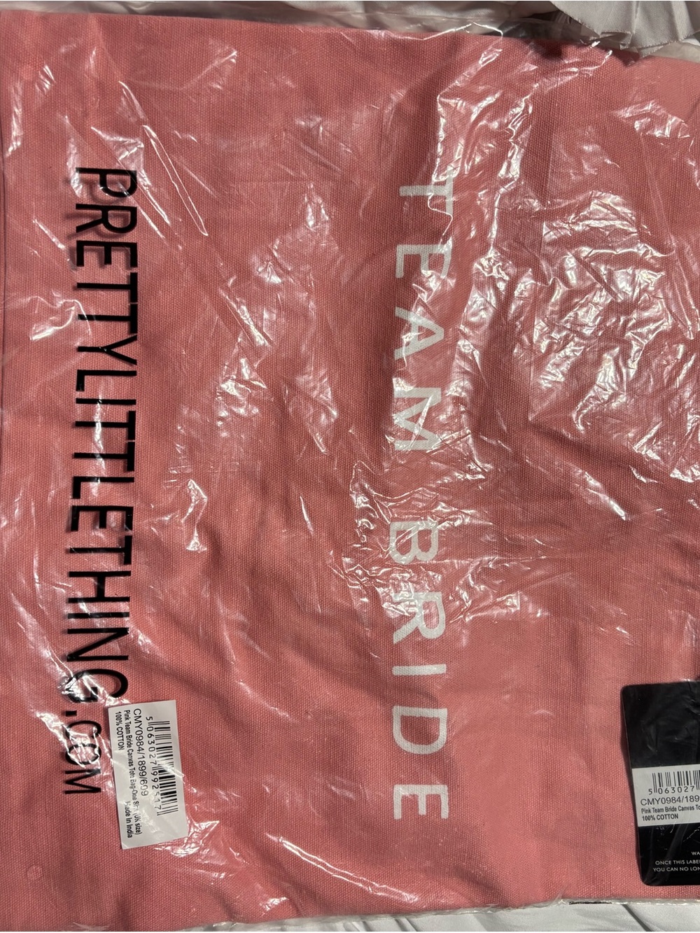 PrettyLittleThing Pink "Team Bride" Short Sleeve Tee